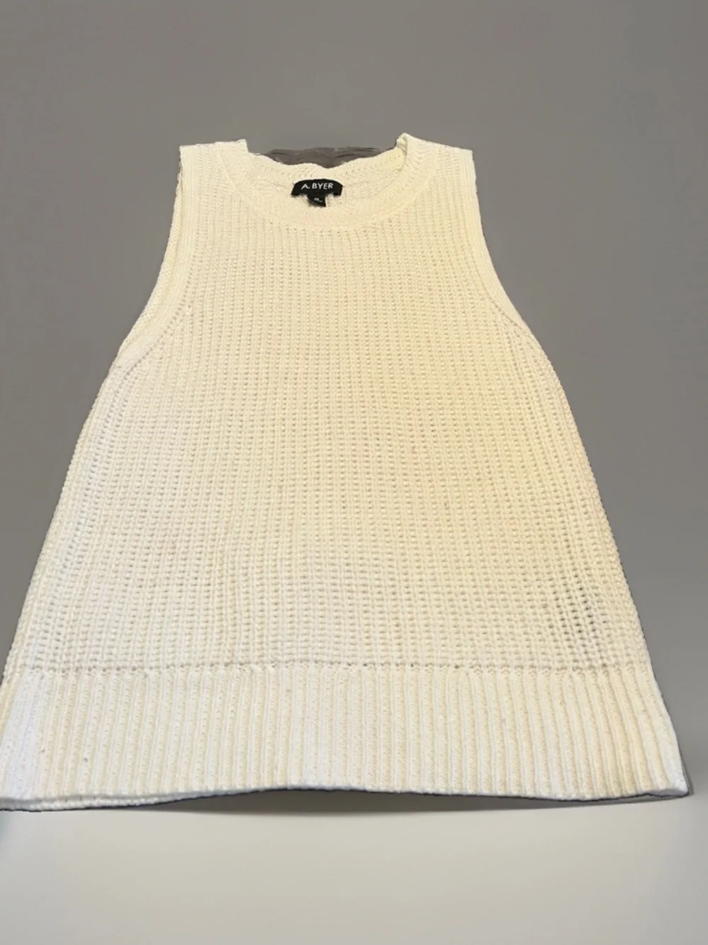 A. Byer Cream Knit Sleeveless Sweater Tank